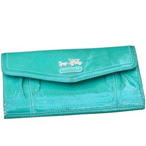 Coach  Green Patent Leather Wallet